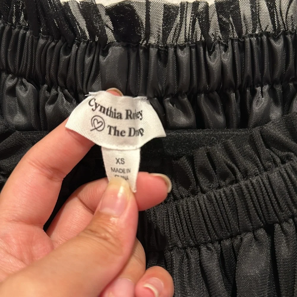 Cynthia Rowley x The Drop Women's Black Off Shoulder Mesh Mini Dress - Picture 3 of 4